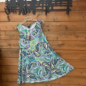 259.Nina Leonard Women’s Floral Scoopneck Trapeze Dress